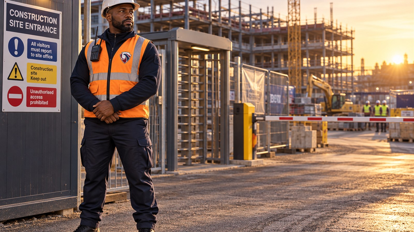 Fast K9 Security Limited officer managing access at a construction site entrance